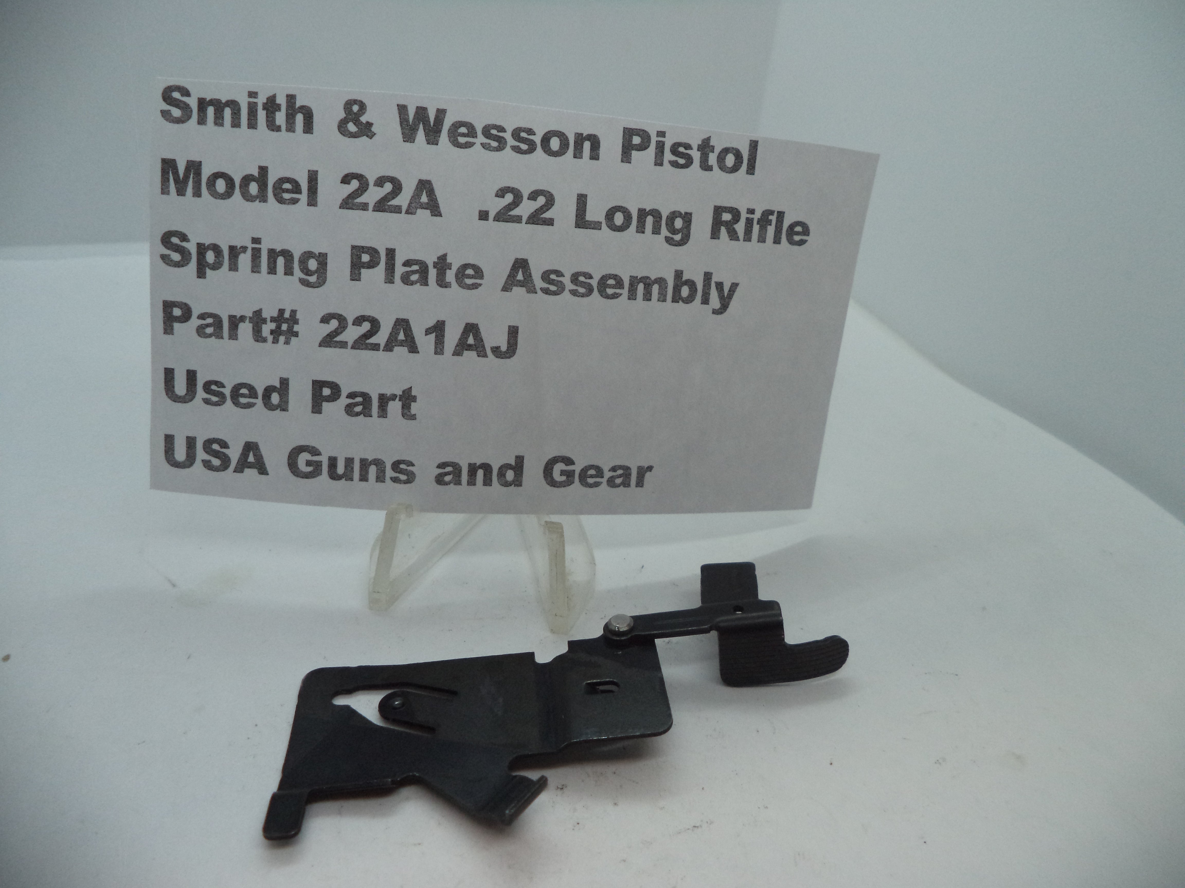 Spring Plate Assembly 22A1AJ S&W Pistol Model 22A .22 LR Spring Plate Assembly Used – USA ...