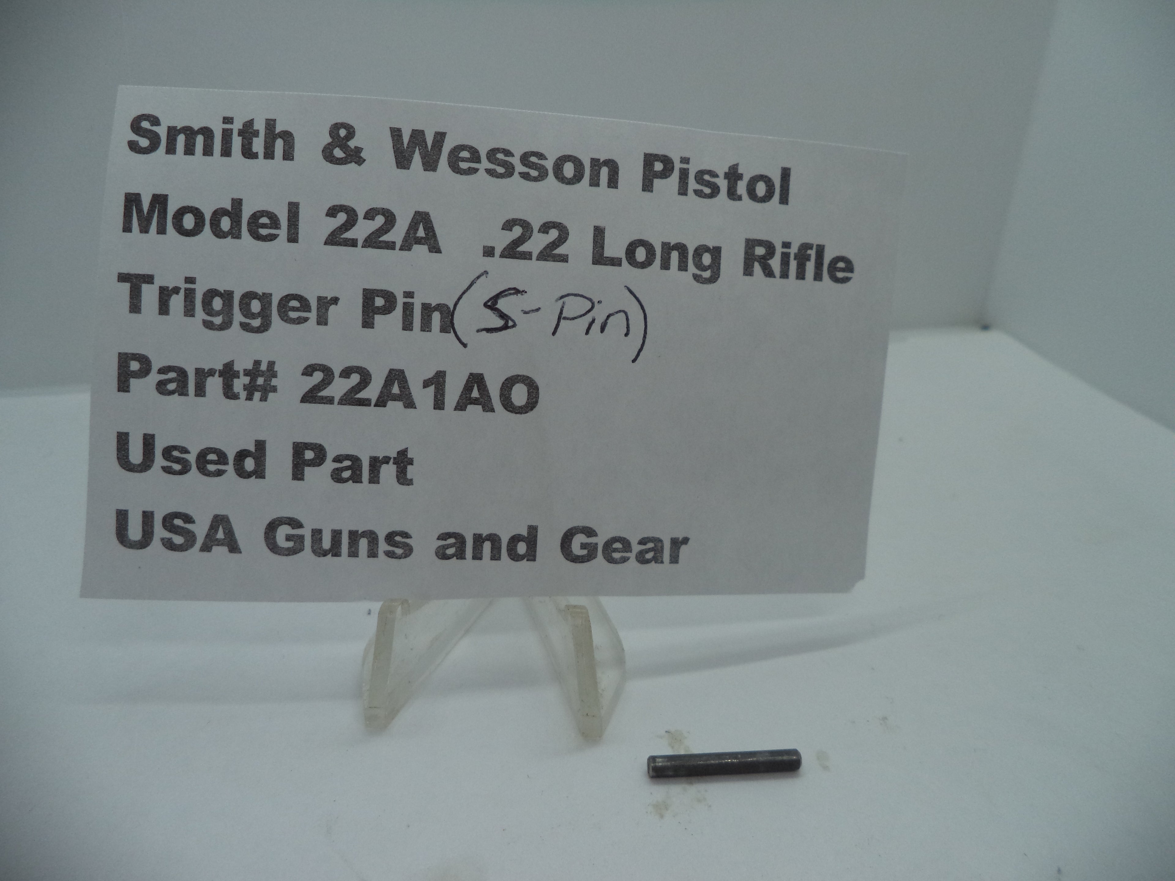 22A1AO Smith & Wesson Pistol Model 22A .22 LR Trigger / S-Pin Used Part