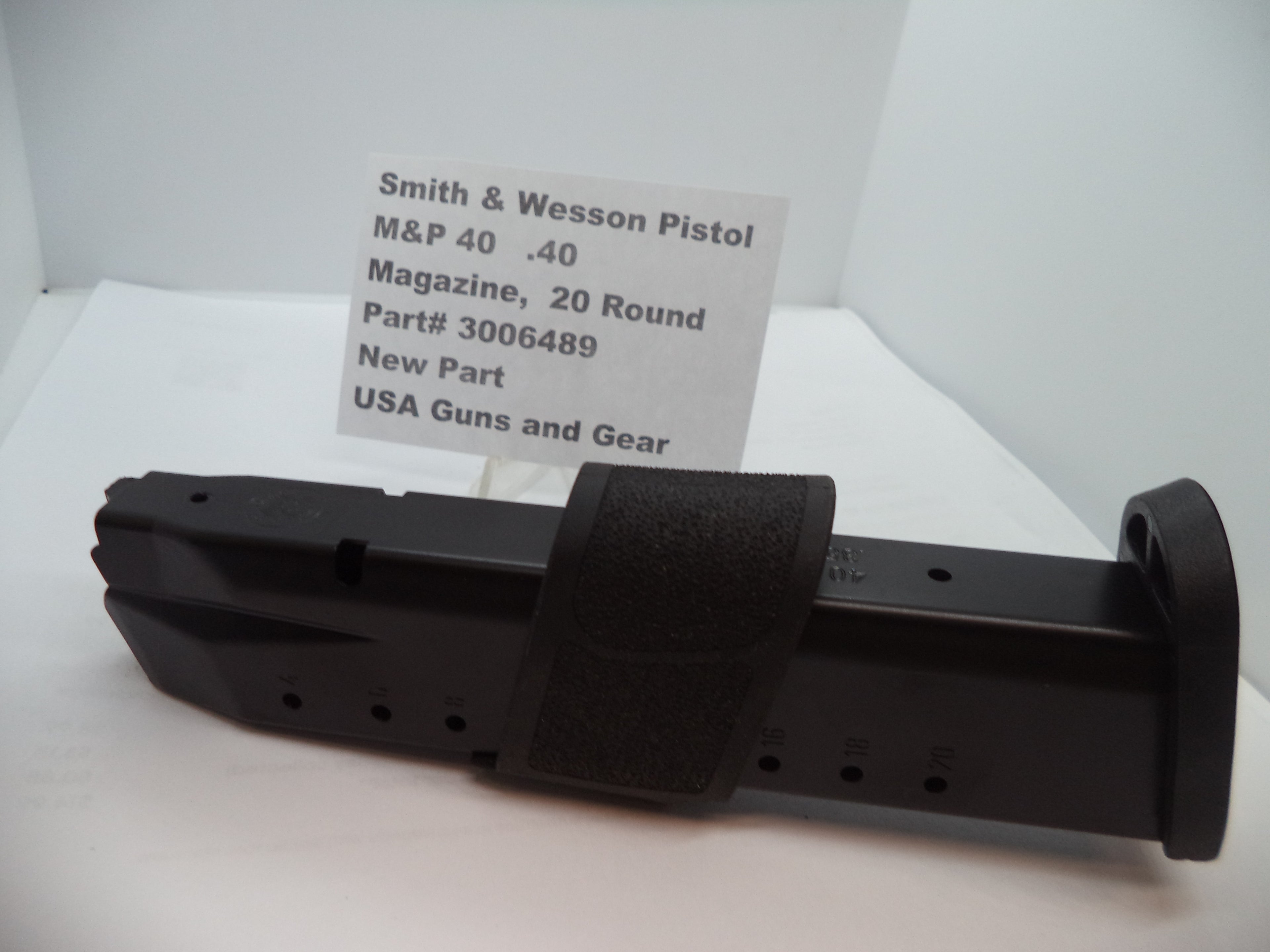 Smith & Wesson M&P 40 Magazine 20-Round Extended - .40 S&W - Fits Full Size/Compact/FPC - Factory OEM