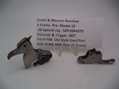 P84 S & W K Frame Revolver Pre-Model 10 Hammer & Trigger .38 Special