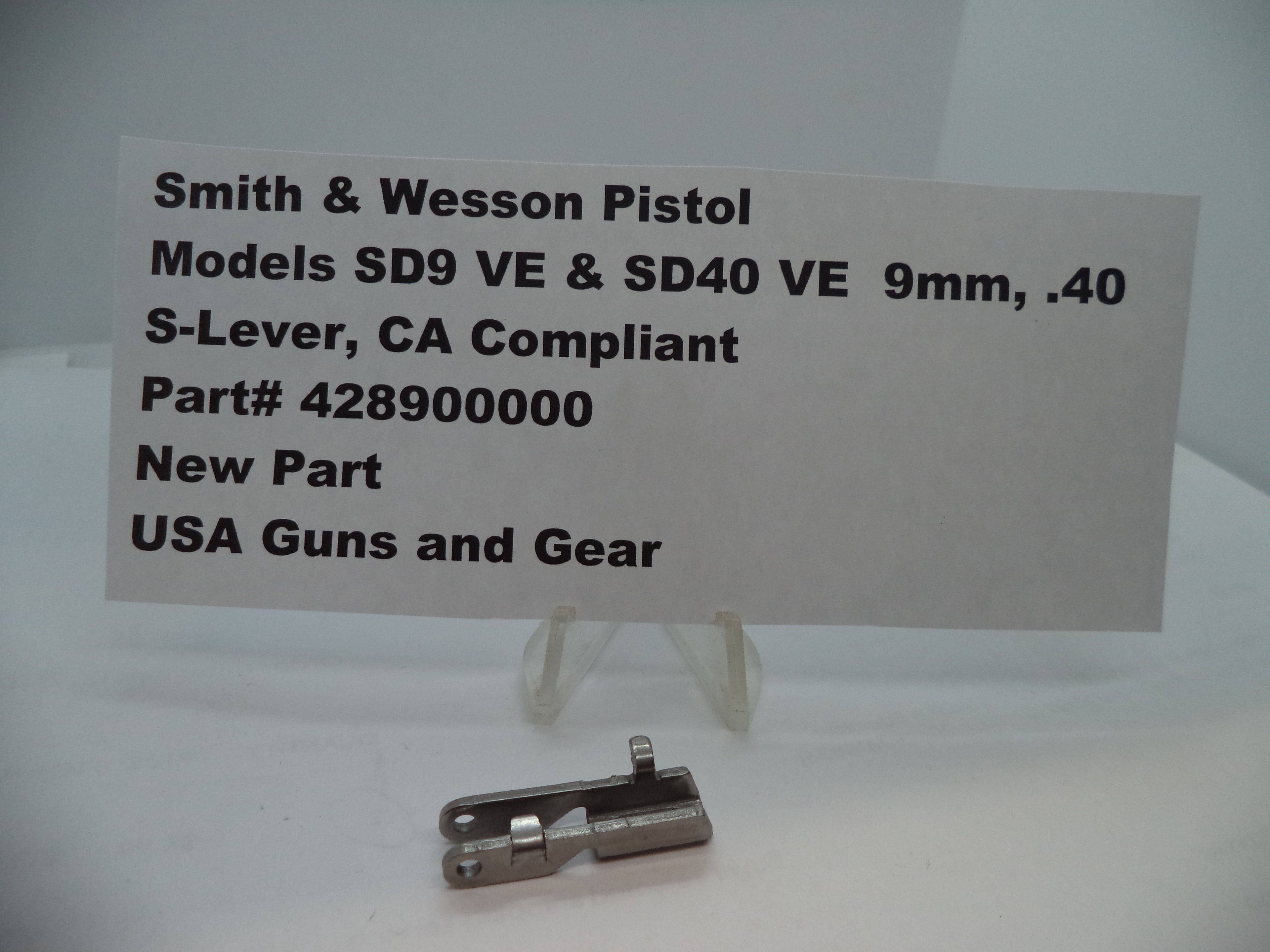 428900000 Smith & Wesson Pistol SD9 VE & SD40 VE S-Lever  New Part