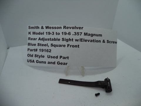 19162 S&W K  Model 19-3 to 19-6 .357  Rear Adjustable Sight Used Part