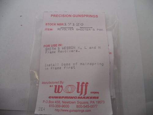17120 S&W K L N Frame Wolff Shooter's Spring Pack TYPE-1 Standard Power Mainspring