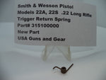 315100000 S&W Pistol Models 22A, 22S Trigger Return Spring .22 Long Rifle New Part