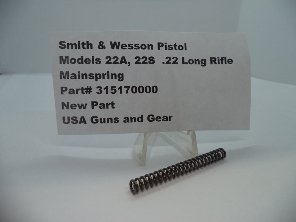 315170000 S&W Pistol Models 22A, 22S Mainspring .22 Long Rifle New Part