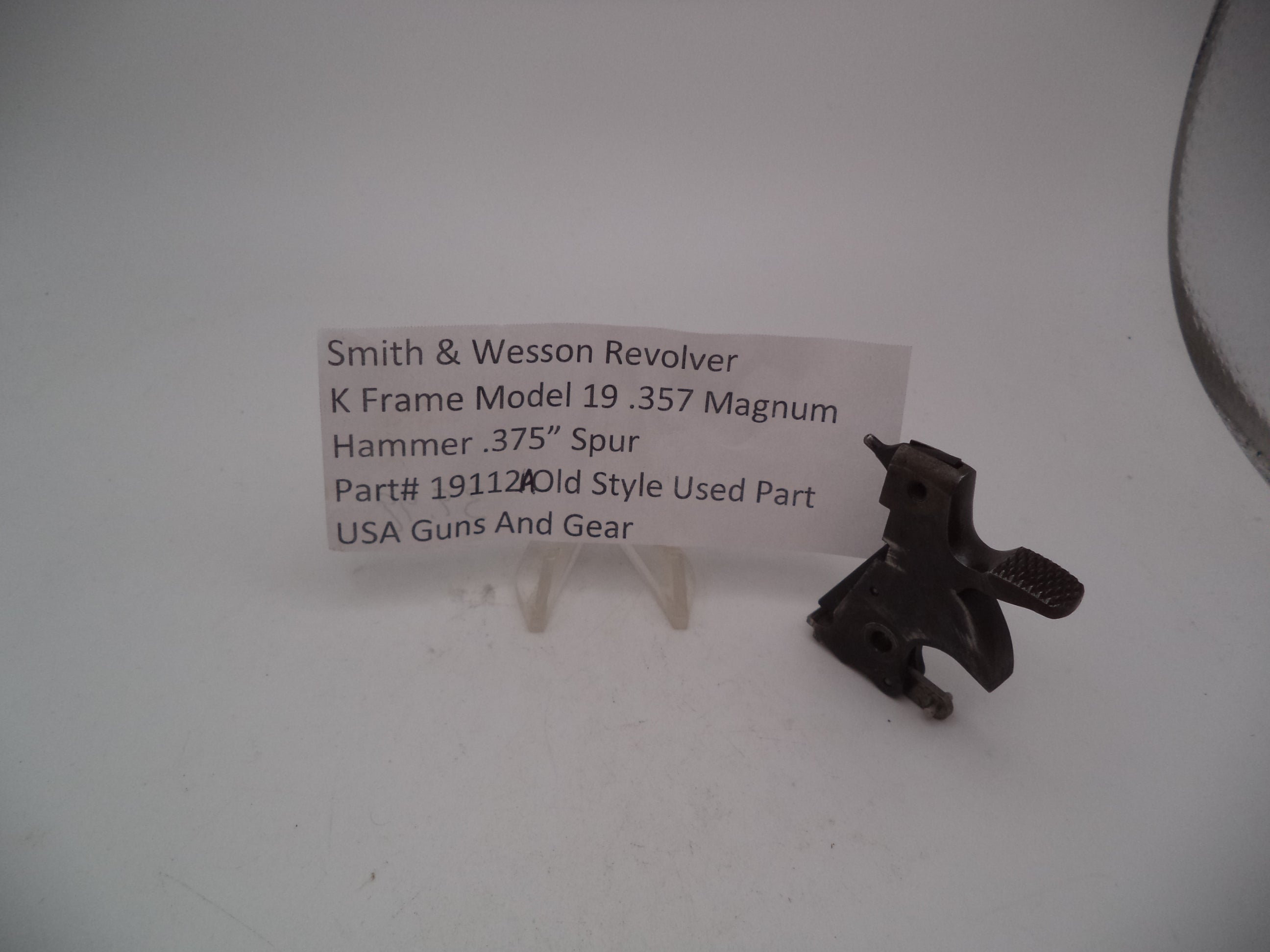 19112A Smith and Wesson K Frame Model 19  .375" Target Hammer  .357 Used