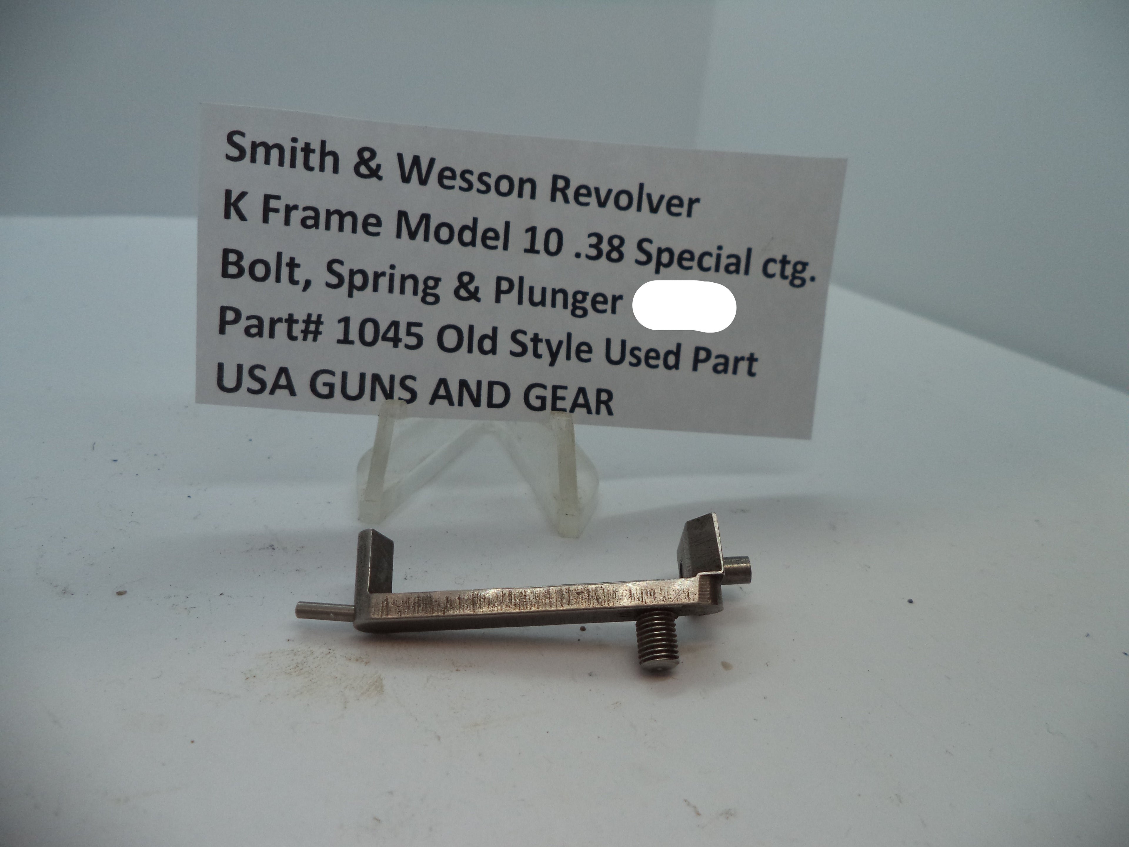 1045 S & W K Model 10 Bolt, Spring & Plunger .38 Special ctg. Used