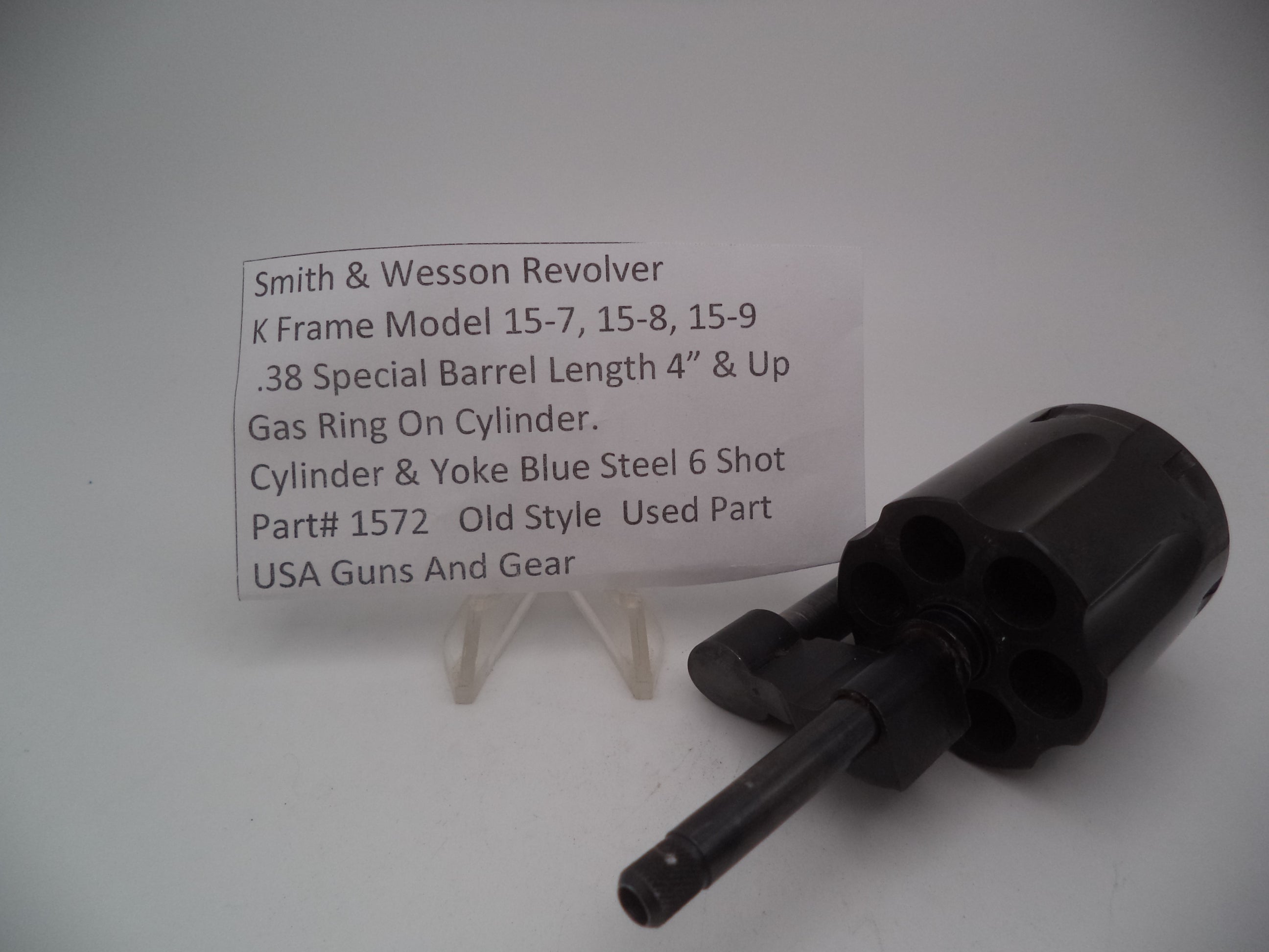 1572 S&W K Frame Model 15-7, 15-8, 15-9 Cylinder & Yoke  6 Shot .38 Spec