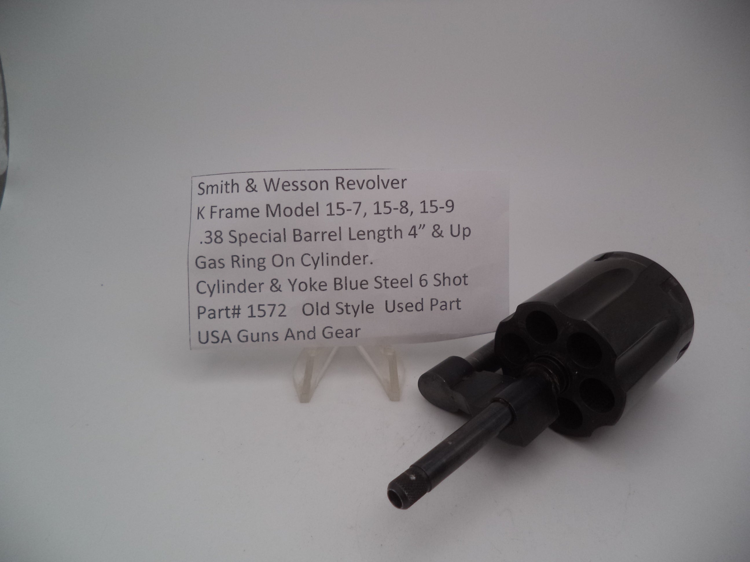 1572 S&W K Frame Model 15-7, 15-8, 15-9 Cylinder & Yoke  6 Shot .38 Spec