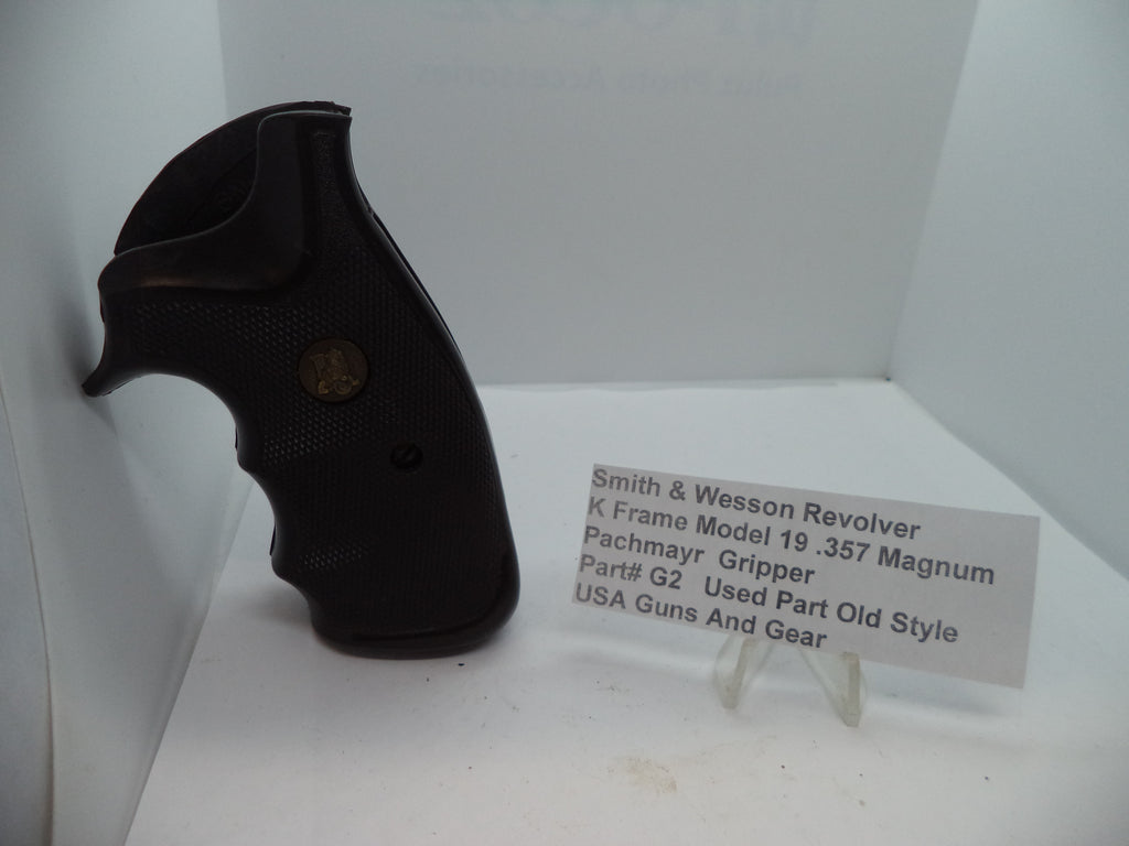 Smith & Wesson K Frame Model 19 Pachmayr Gripper .357 Magnum Square Butt Used Part G2