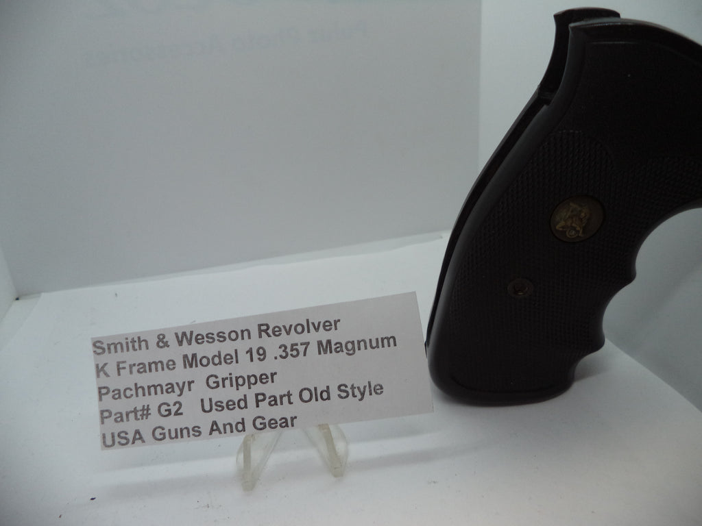 Smith & Wesson K Frame Model 19 Pachmayr Gripper .357 Magnum Square Butt Used Part G2