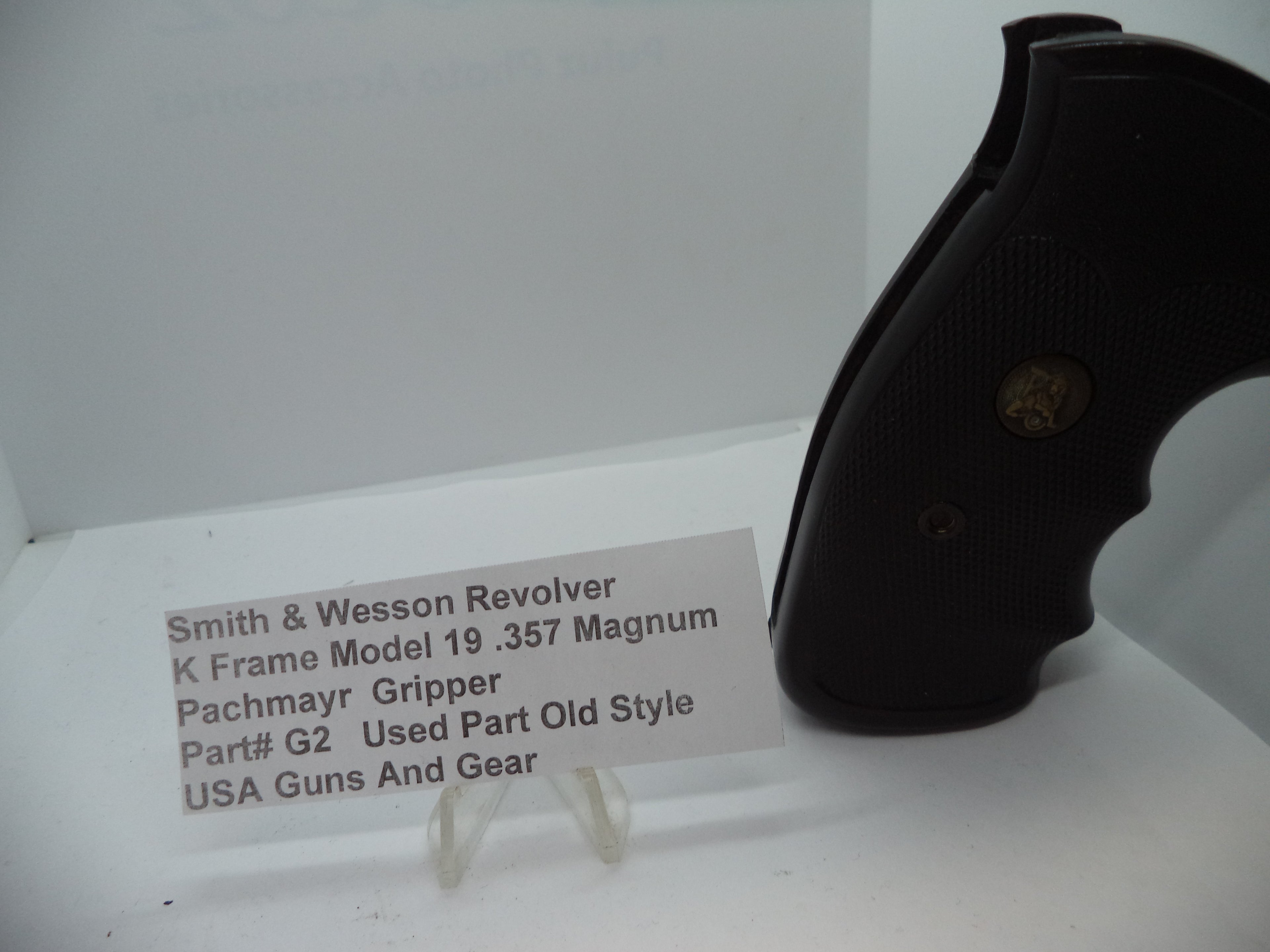 Smith & Wesson K Frame Model 19 Pachmayr Gripper .357 Magnum Square Butt Used Part G2