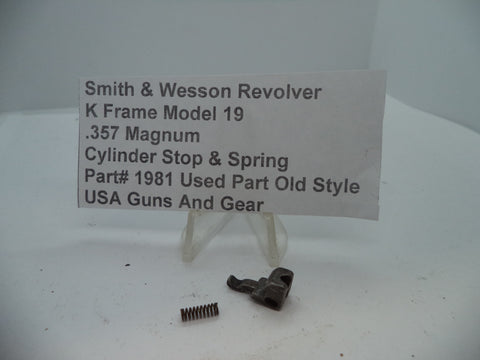 1981 Smith & Wesson K Model 19 Cylinder Stop & Spring .357 Magnum Used