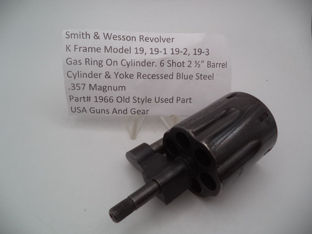 Smith & Wesson K Frame Model 19 Series Recessed Cylinder & Yoke Assembly - Blue Steel .357 Magnum - Models 19/19-1/19-2/19-3 - Used OEM Part 1966