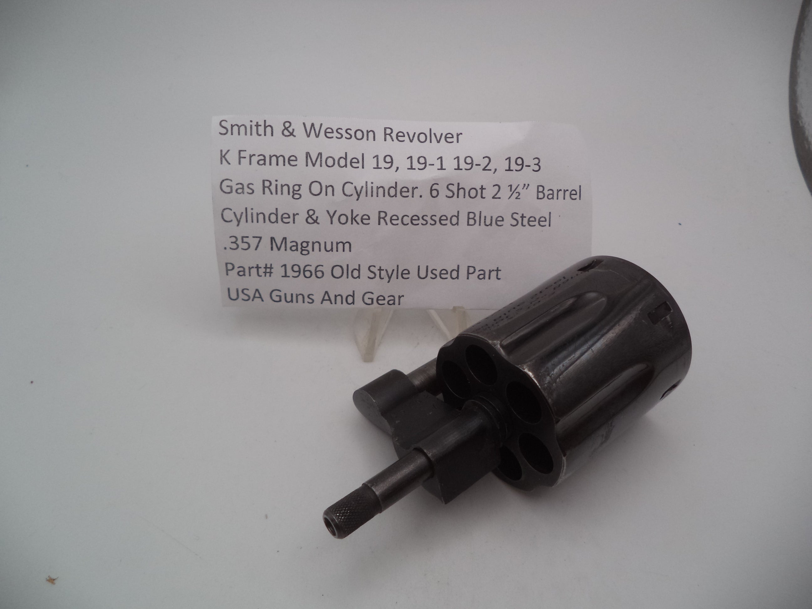 Smith & Wesson K Frame Model 19 Series Recessed Cylinder & Yoke Assembly - Blue Steel .357 Magnum - Models 19/19-1/19-2/19-3 - Used OEM Part 1966