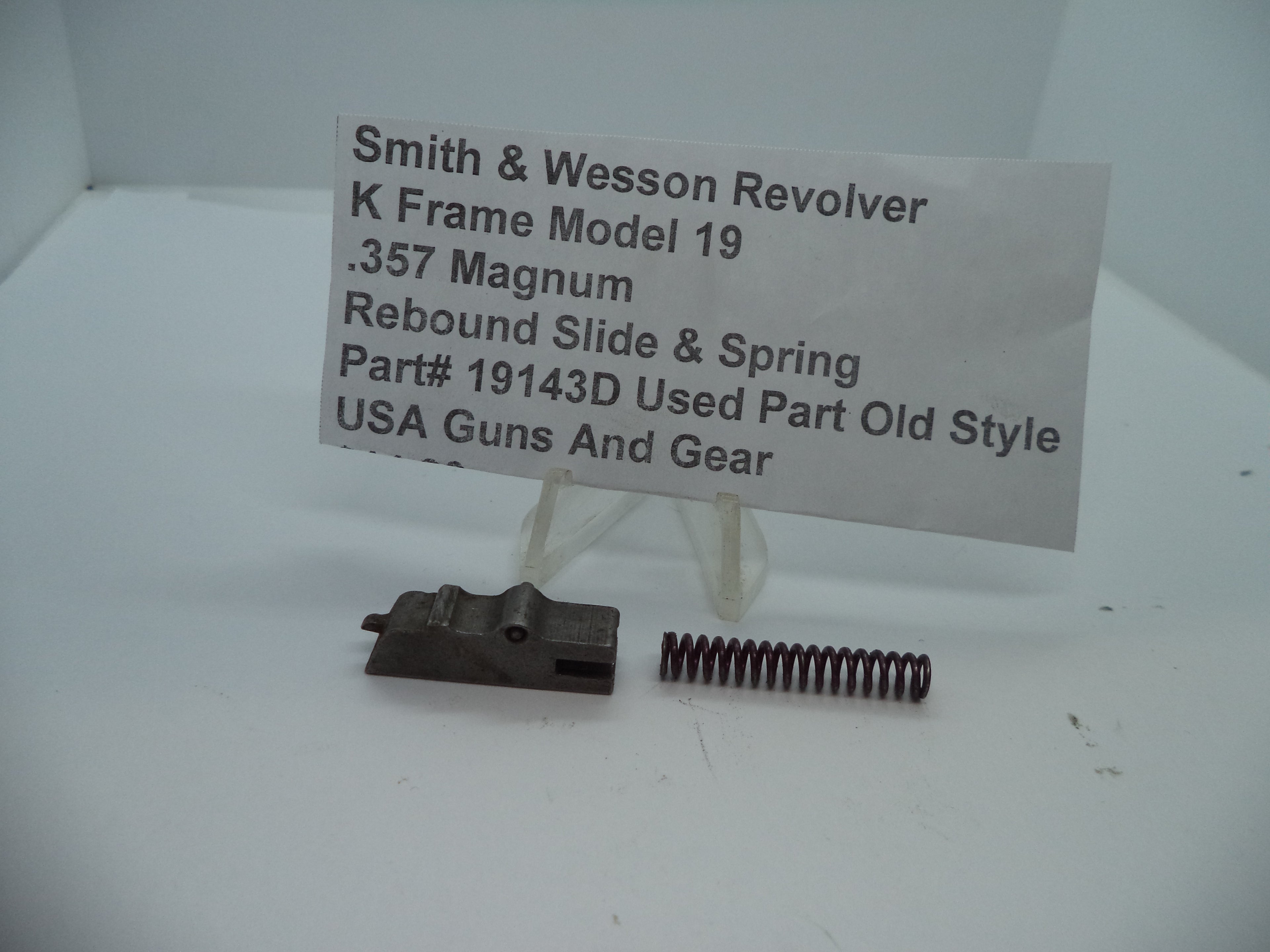 Smith & Wesson K Frame Rebound Slide & Spring - Used OEM Part - .357 Magnum - Model 19 - 19143D