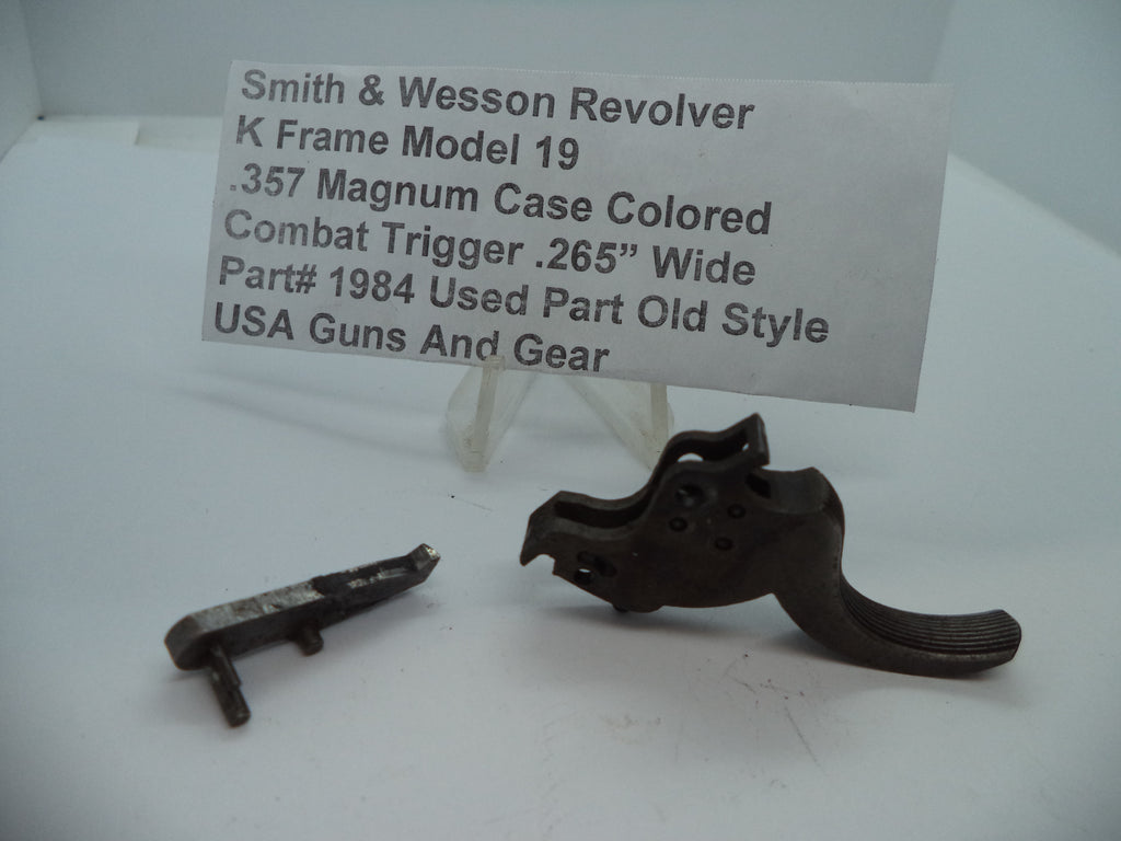 1984 S&W K Model 19 Case Colored Combat Trigger .265" Wide 357 Magnum