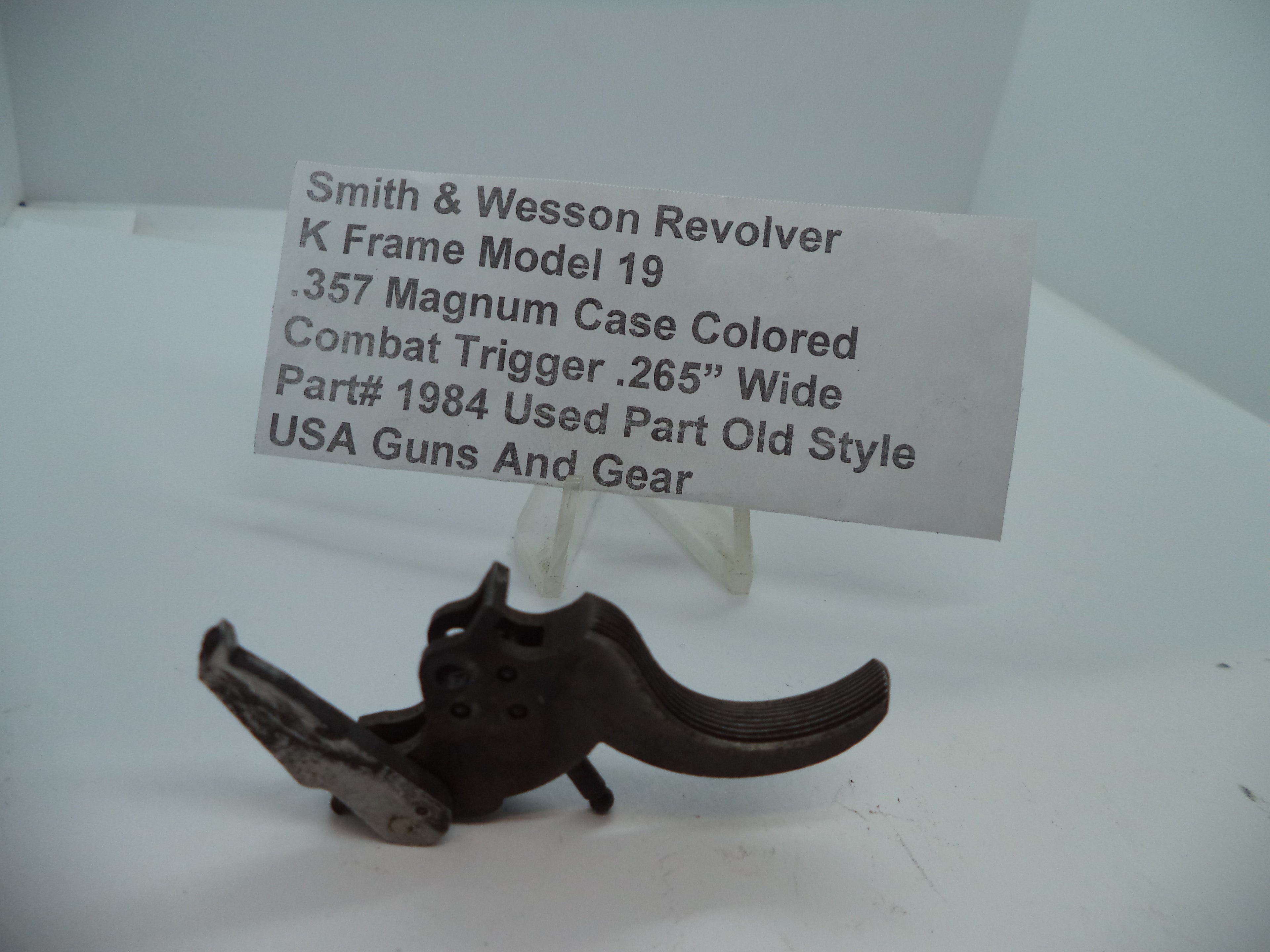 1984 S&W K Model 19 Case Colored Combat Trigger .265" Wide 357 Magnum