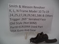 Smith & Wesson Revolver Multi-Frame Trigger .265" Serrated Face Old Style KLN184A