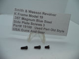 19160 S&W Revolver K Model 19 Side Plate Screws (3) Blue Steel .357 Magnum