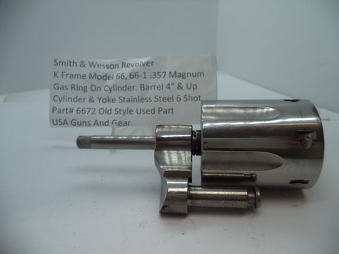 6672 S&W K Model 66, 66-1 Cylinder & Yoke Stainless Steel .357 Magnum Used