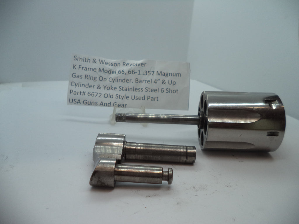6672 S&W K Model 66, 66-1 Cylinder & Yoke Stainless Steel .357 Magnum Used