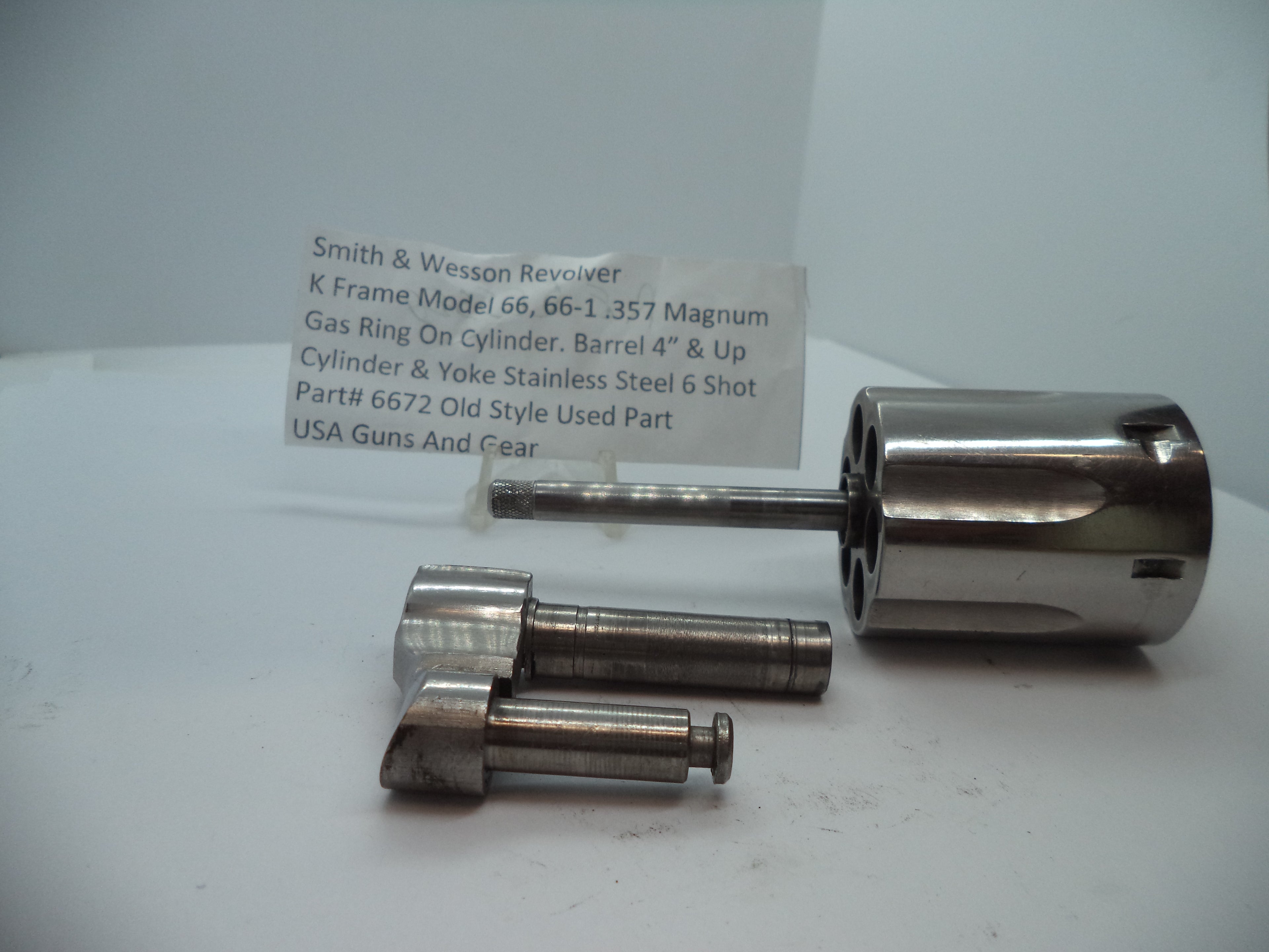 6672 S&W K Model 66, 66-1 Cylinder & Yoke Stainless Steel .357 Magnum Used
