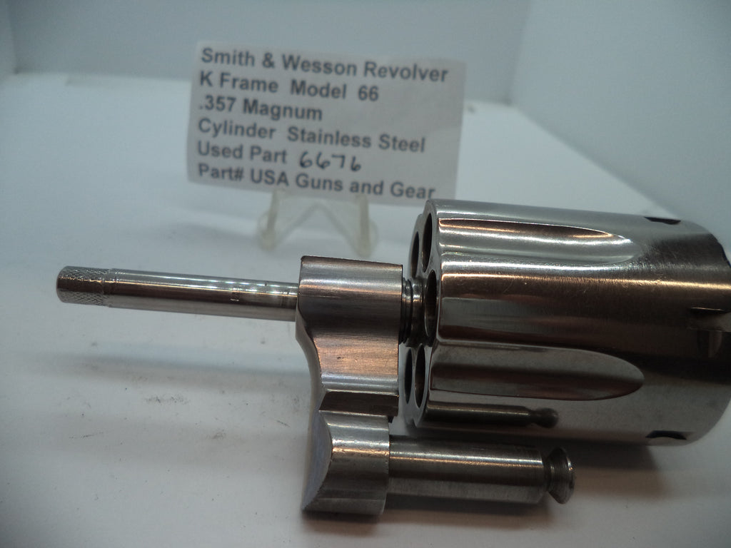 6676 S&W K Model 66 Cylinder Stainless Steel .357 Magnum Used Part