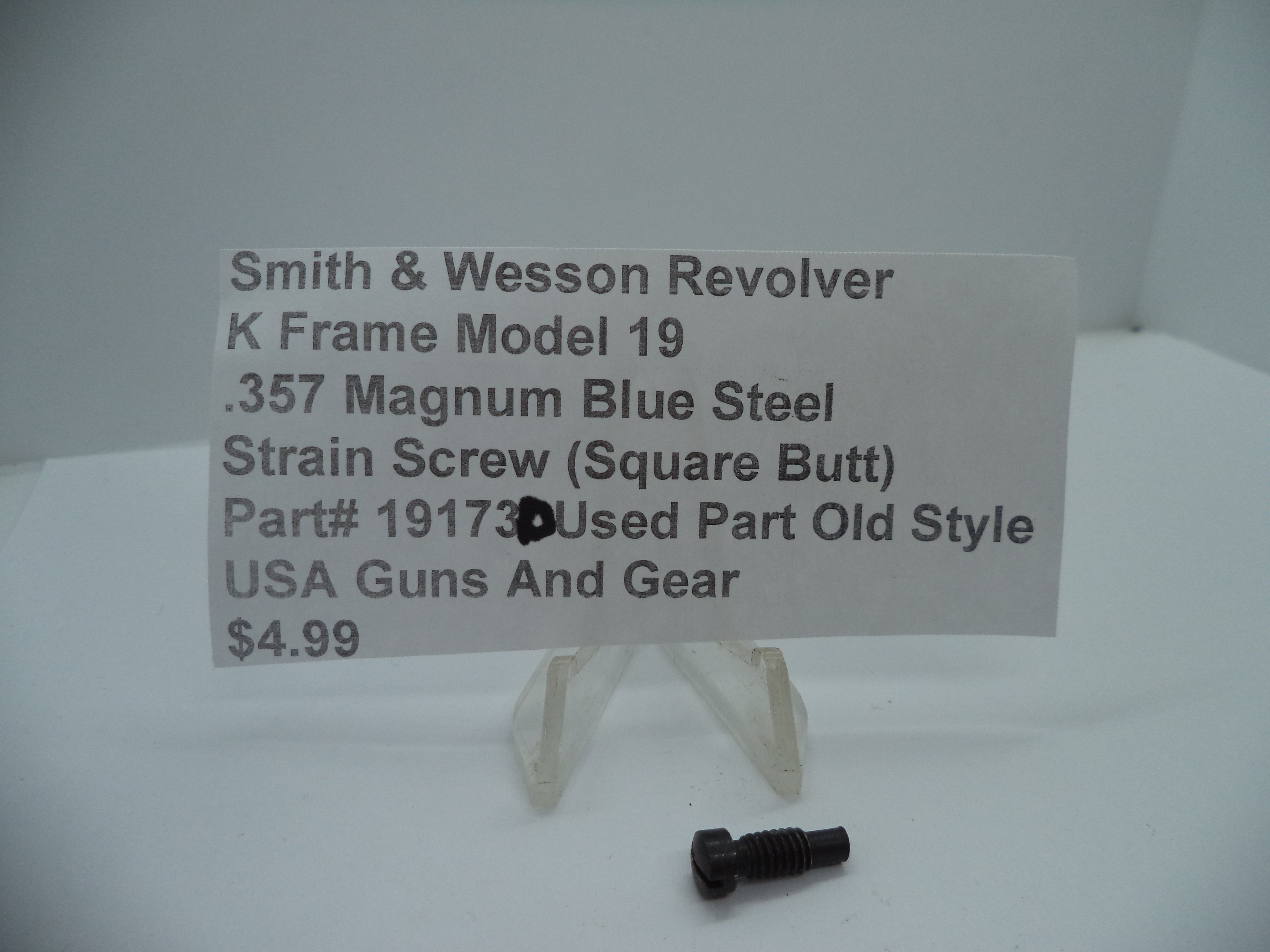 S&W K Model 19 Strain Screw Blue Steel (Square Butt)  .357 Magnum 19173D