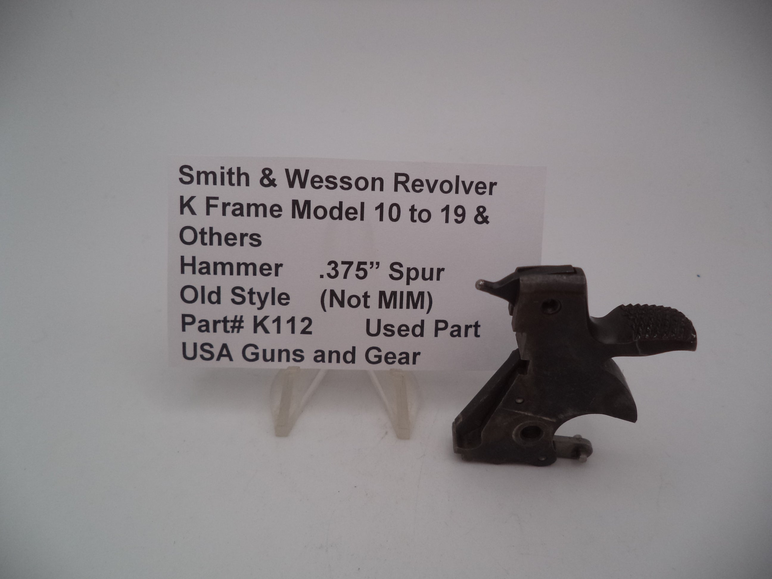 K112 Smith and Wesson K Frame Model 10 to 19 Hammer  .375" Spur Used