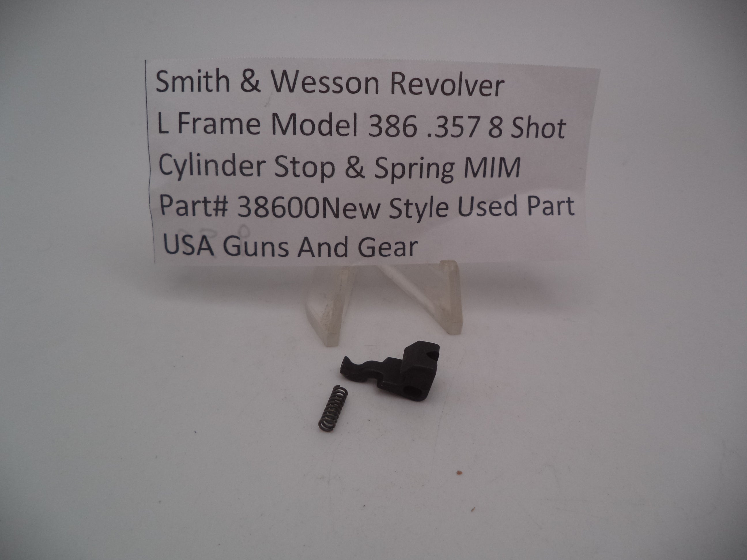Smith & Wesson Revolver L Frame Model 386 8 Shot Cylinder Stop & Spring MIM 38600