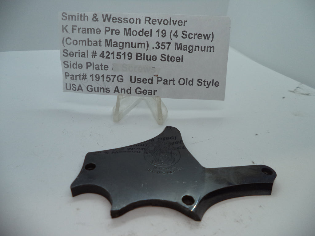 S&W K Pre Model 19  Side Plate (4 Screw) Combat Magnum .357 Magnum 19157G