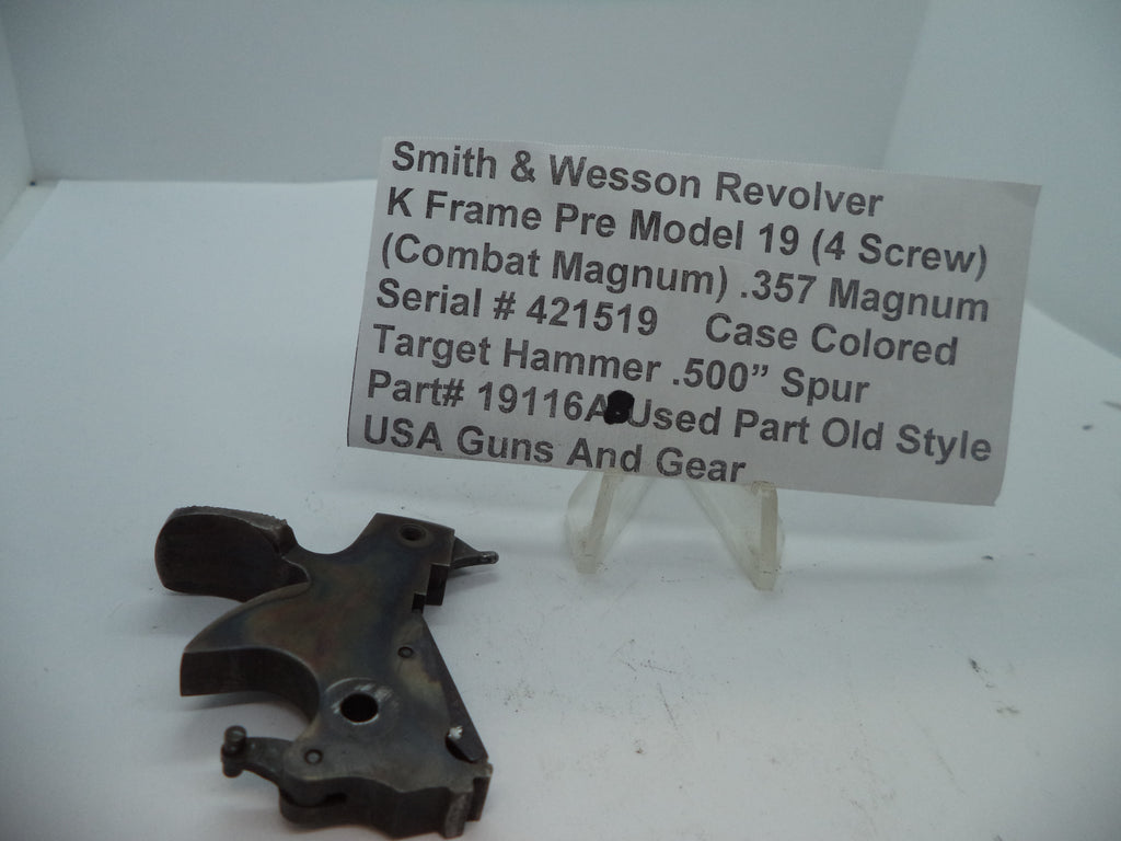 19116AB Smith & Wesson K Pre Model 19 Target Hammer .500" Spur .357 Magnum