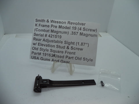 19162A S&W K Pre-Model 19 Adjustable Rear Sight Combat Magnum .357 Magnum