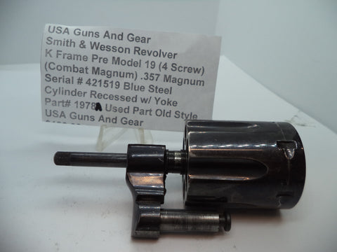 1978A S&W K Pre Model 19 (4 Screw) Combat Magnum Cylinder w/Yoke .357 Magnum