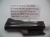 1921A Smith & Wesson K Frame Model 19 Used 4" Non Pinned Barrel  .357 Mag Blue