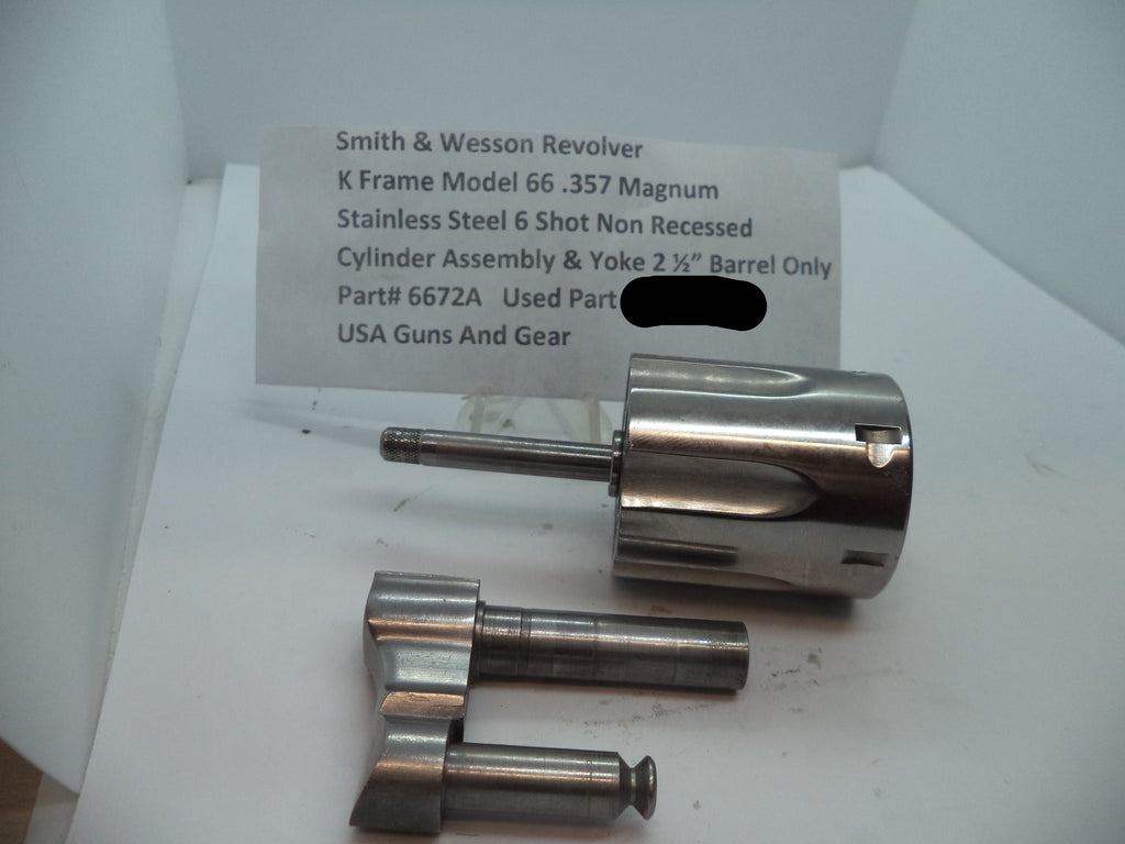 Smith & Wesson Model 66 Cylinder & Yoke – .357 Magnum Stainless 6-Shot Used (Part# 6672A)