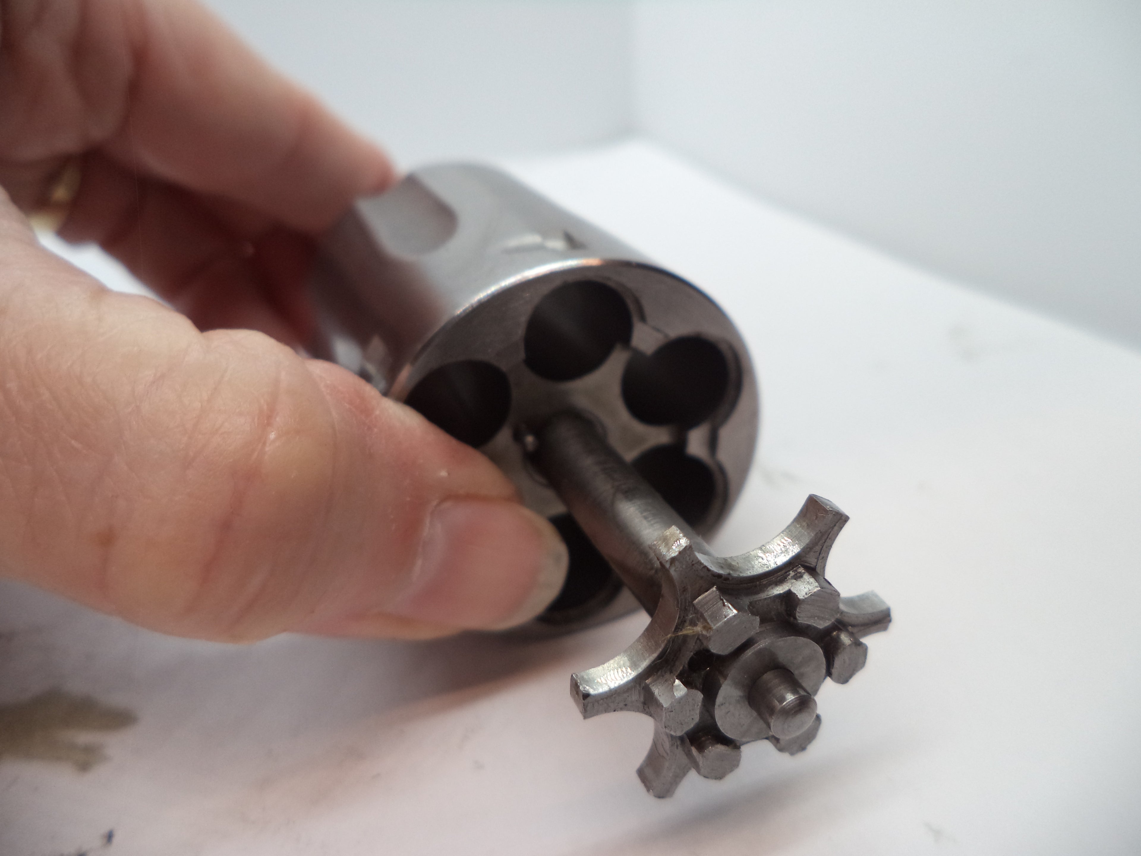 Smith & Wesson K Frame Model 66 Cylinder & Yoke Assembly - Recessed Stainless Steel .357 Magnum - Used OEM Part 6678A