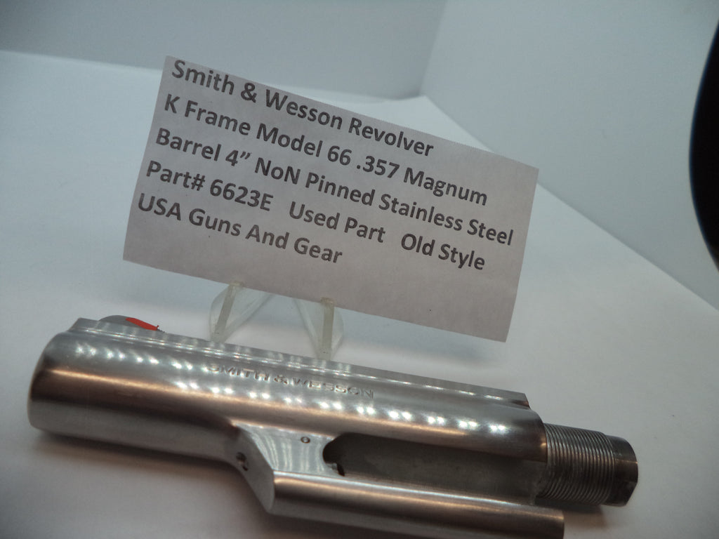 Smith & Wesson Model 66 4" Non-Pinned Barrel – .357 Magnum Stainless Used (Part# 6623E)