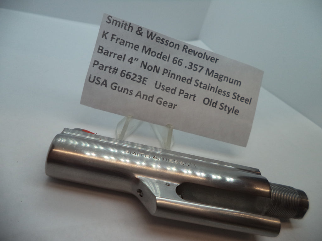 Smith & Wesson Model 66 4" Non-Pinned Barrel – .357 Magnum Stainless Used (Part# 6623E)