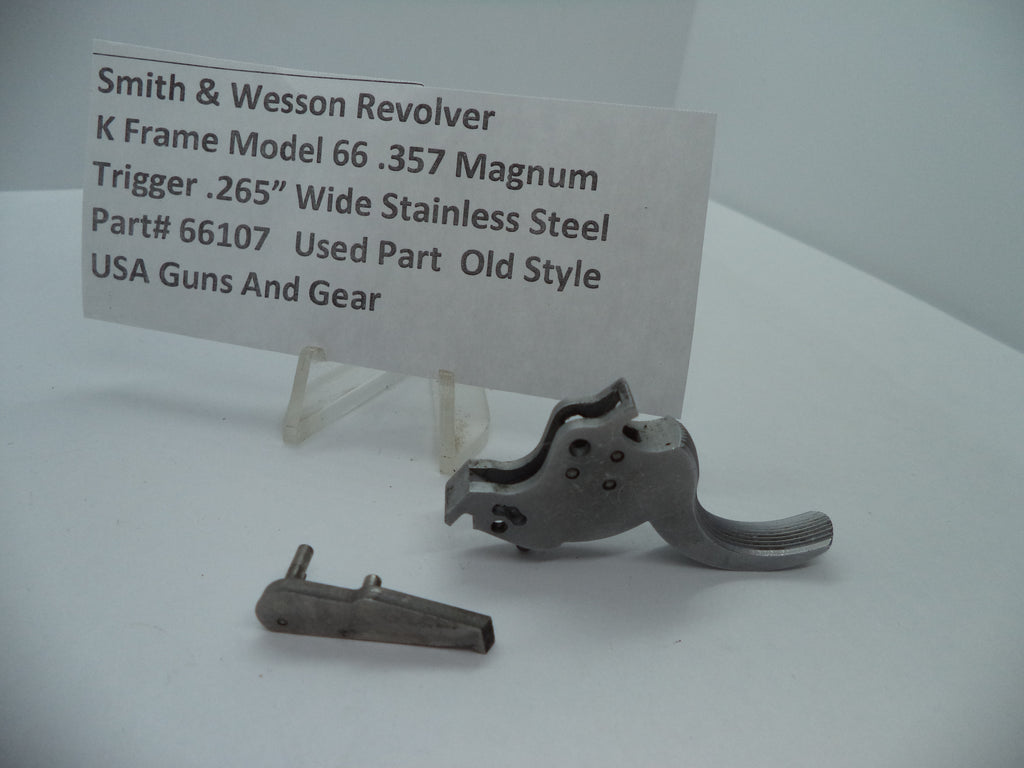 66107 S&W K Model 66 Trigger .265" Wide Stainless .357 Magnum Used