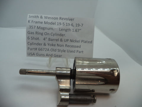 6672A S&W K Frame Model 19-5,19-6,19-7 .357 Magnum 1.67" Cylinder & Yoke Nickel