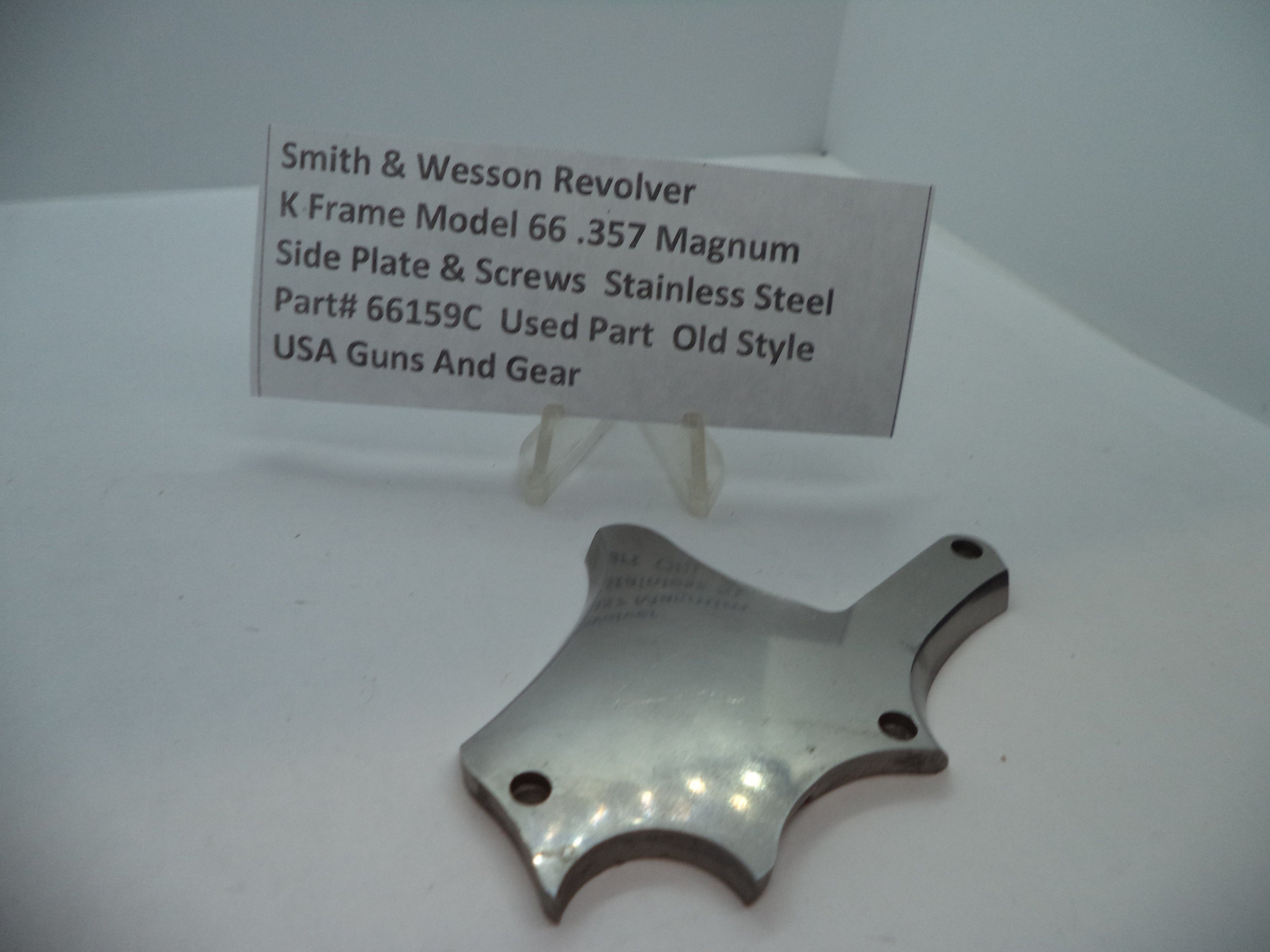 66159C Smith & Wesson K Model 66 Side Plate & Screws .357 Magnum Used