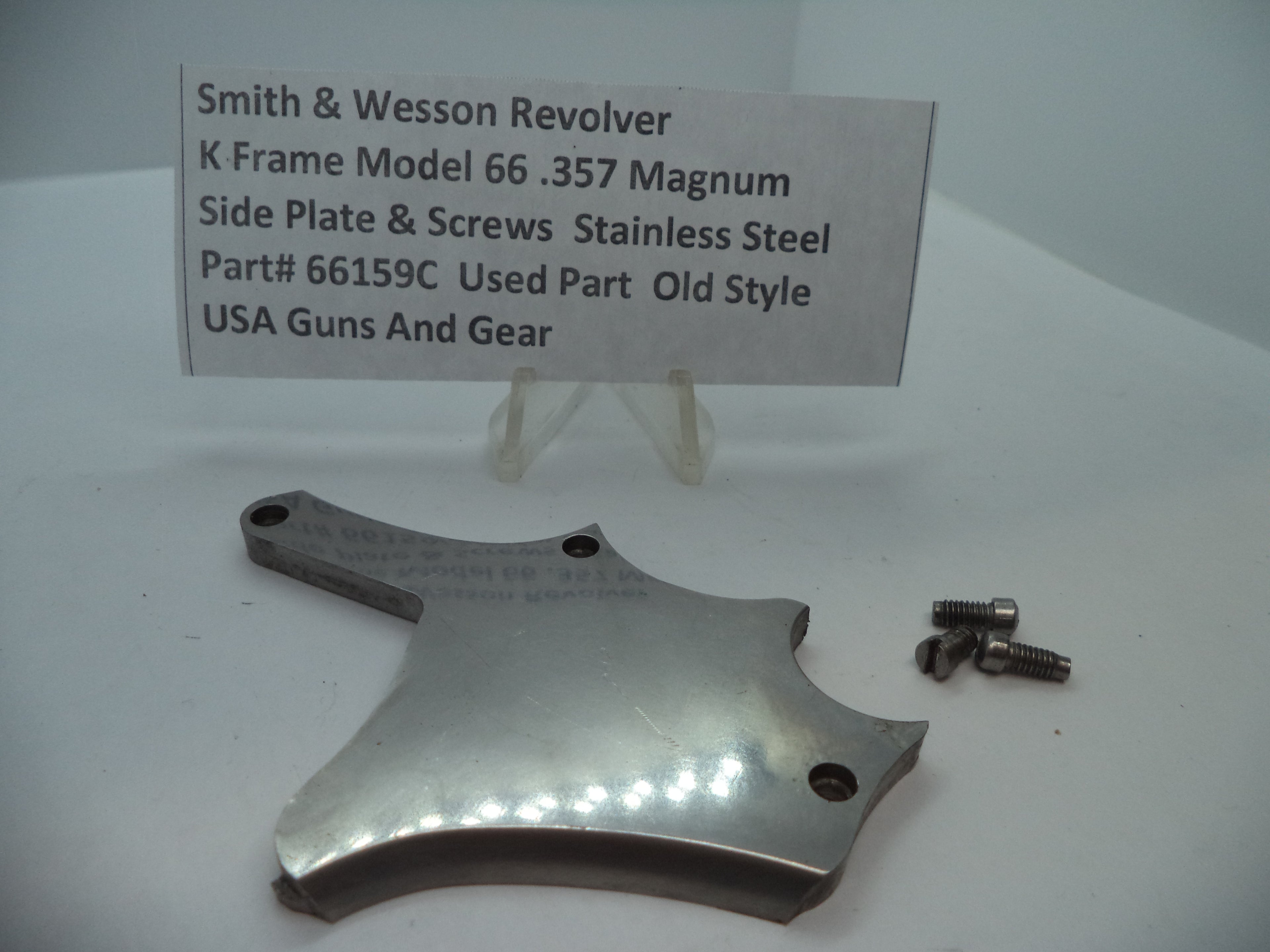 66159C Smith & Wesson K Model 66 Side Plate & Screws .357 Magnum Used