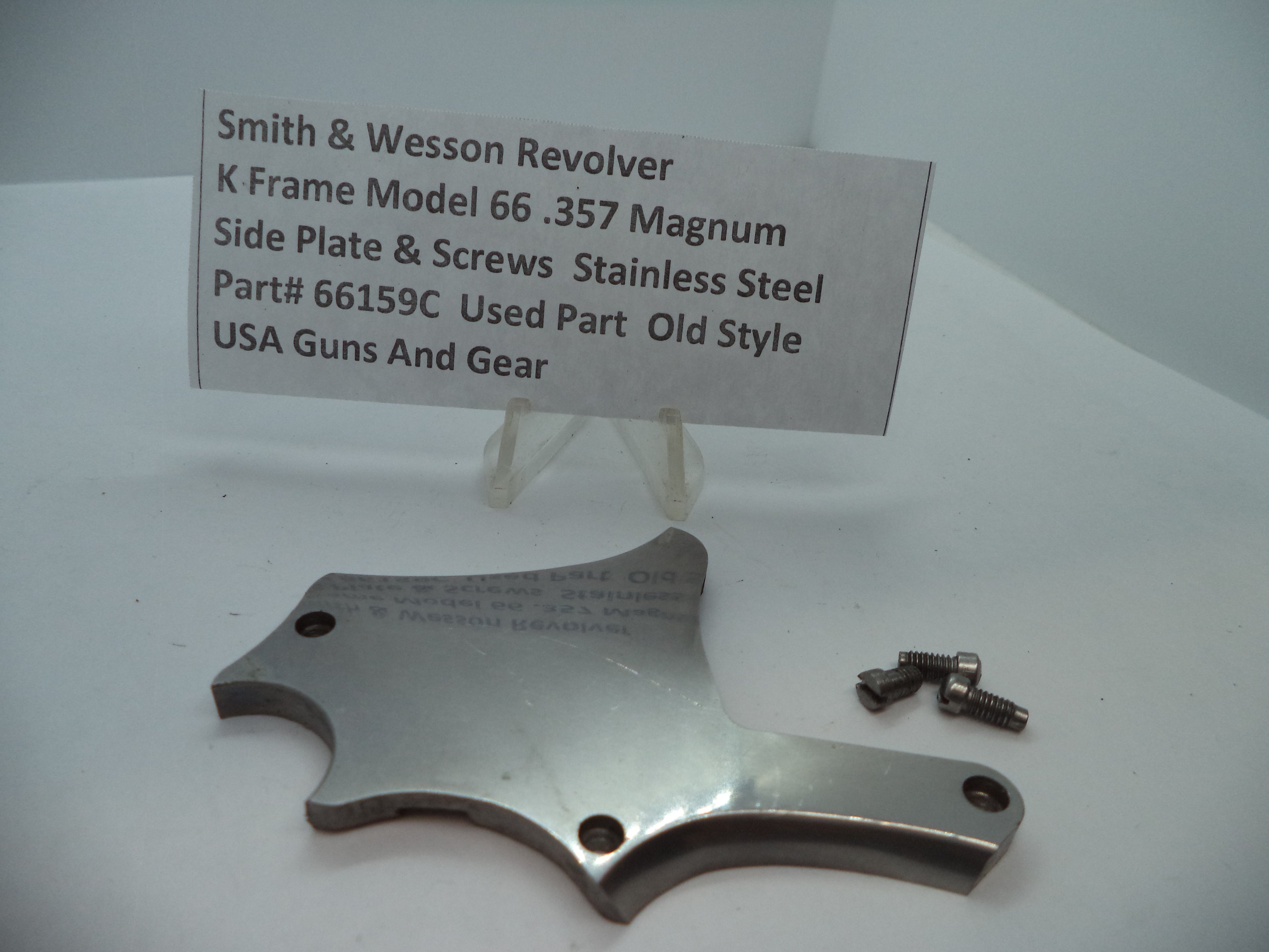 66159C Smith & Wesson K Model 66 Side Plate & Screws .357 Magnum Used