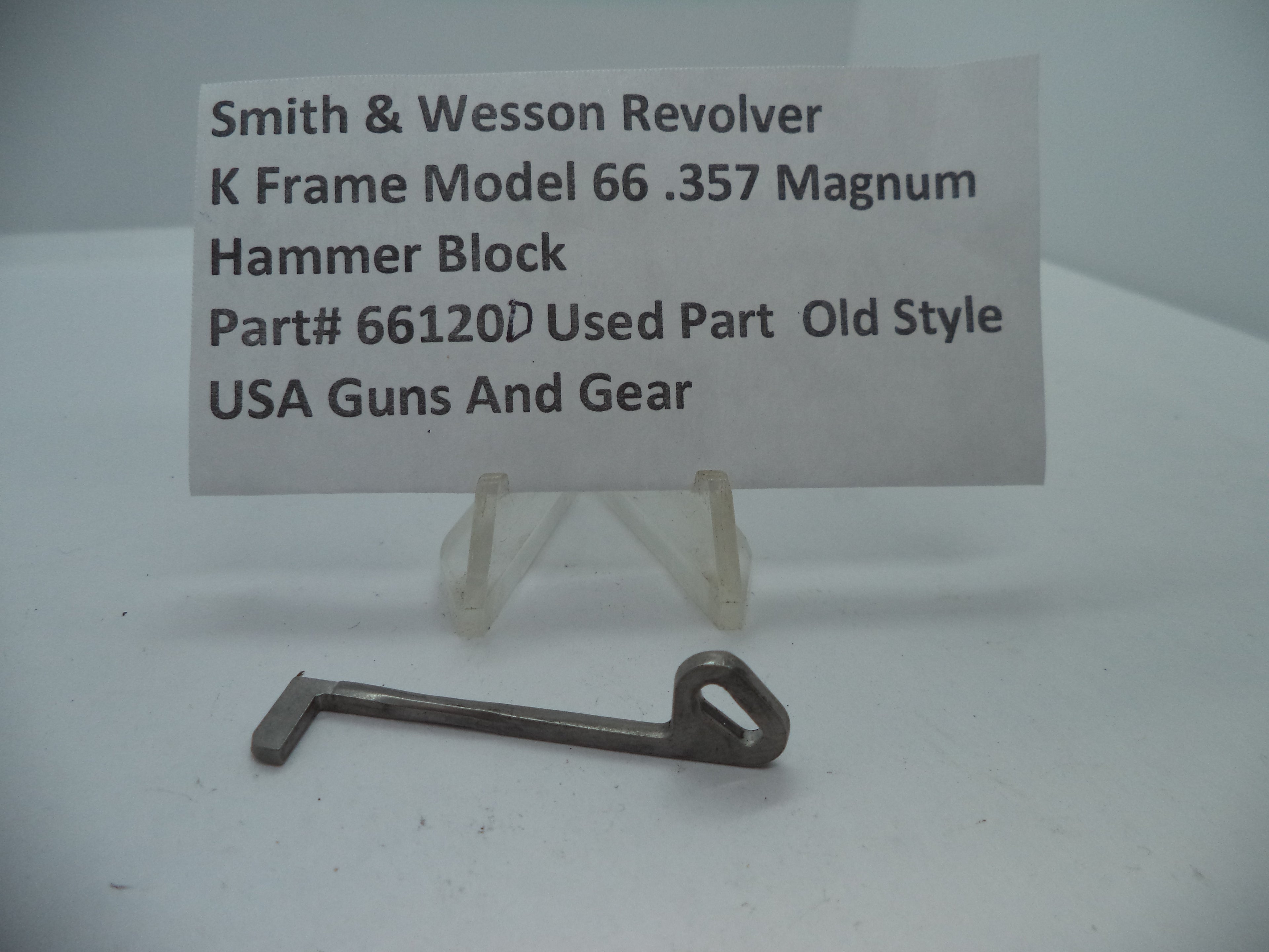 66120D Smith & Wesson K Model 66 Hammer Block .357 Magnum Used Part