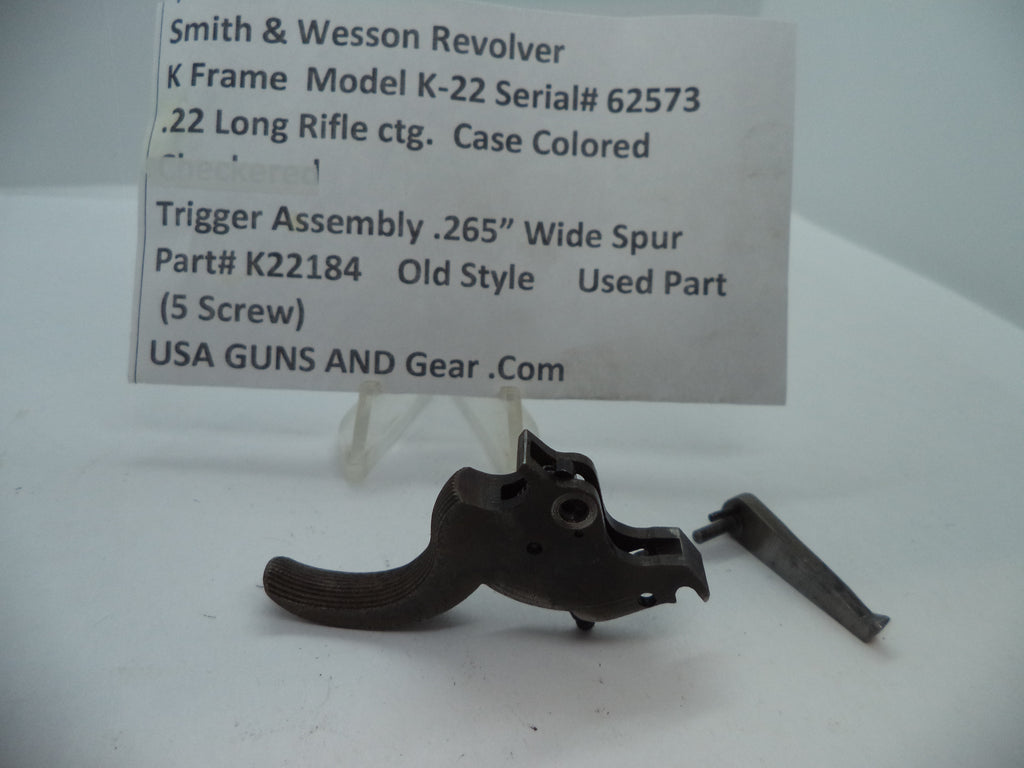 S&W K Model K22 .265" Trigger Assembly .22  L.R K22184