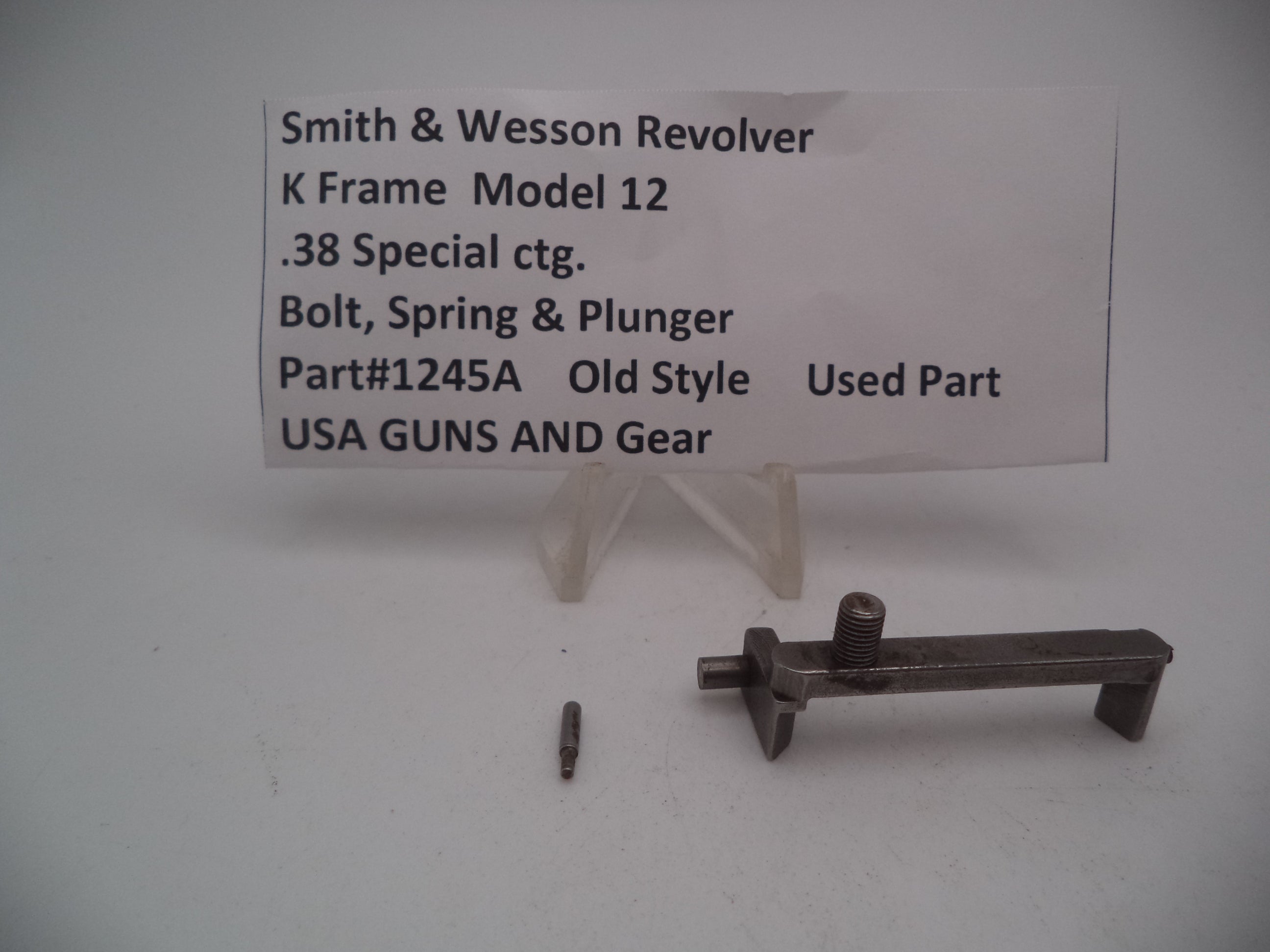 1245A S&W Used K Frame Model 12 Bolt Spring & Plunger .38 Special