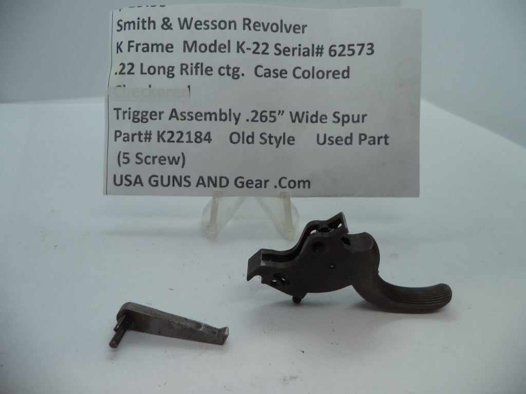 S&W K Model K22 .265" Trigger Assembly .22  L.R K22184