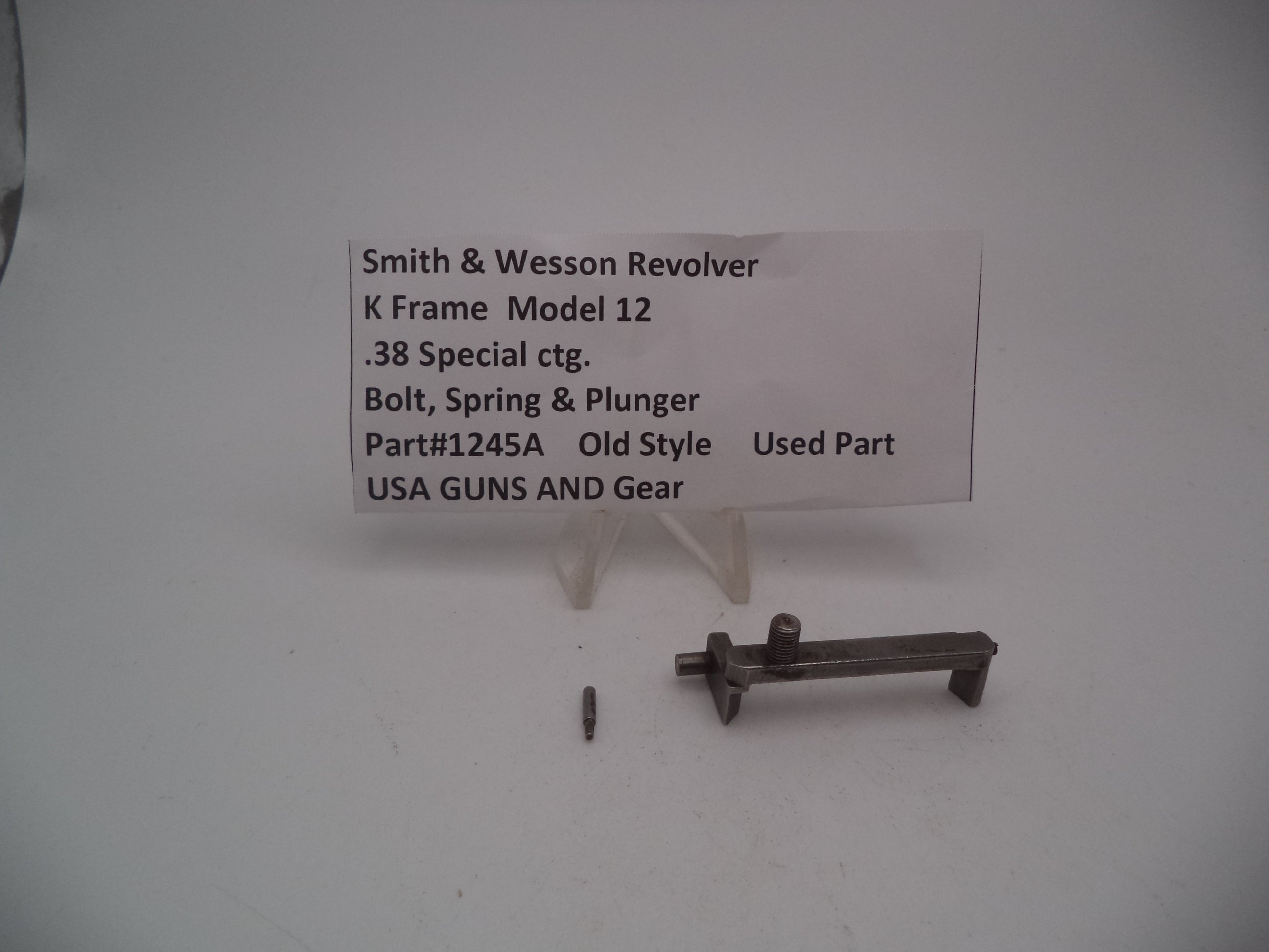 1245A S&W Used K Frame Model 12 Bolt Spring & Plunger .38 Special